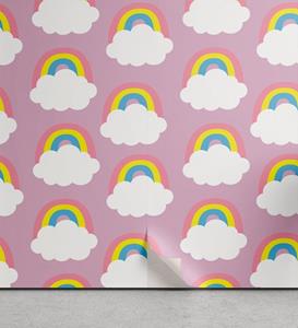 Abakuhaus Vinyltapete »selbstklebendes Wohnzimmer Küchenakzent«, Regenbogen Weichen Wolken Cartoon Nursery