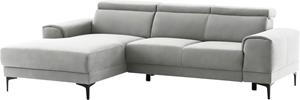 Exxpo - Sofa Fashion Ecksofa, mit 3 Kopfstützen, wahlweise elektrischer Sitztiefenverstellung, frei im Raum stellbar