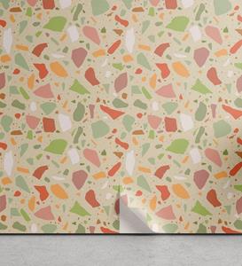 Abakuhaus Vinyltapete »selbstklebendes Wohnzimmer Küchenakzent«, Abstrakt Pastell Terrazzo Shapes