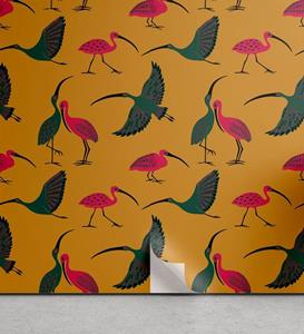 Abakuhaus Vinyltapete »selbstklebendes Wohnzimmer Küchenakzent«, Jungle Nursery Folk Verziert Vögel