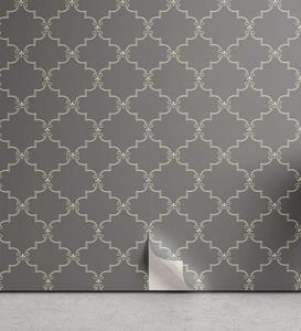 Abakuhaus Vinyltapete »selbstklebendes Wohnzimmer Küchenakzent«, Damast-Grau Abstrakt Oriental Grid
