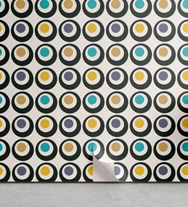 Abakuhaus Vinyltapete »selbstklebendes Wohnzimmer Küchenakzent«, Retro Bold Circles Tupfen