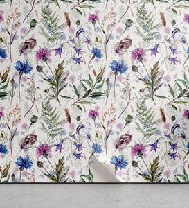 Abakuhaus Vinyltapete »selbstklebendes Wohnzimmer Küchenakzent«, Distel Aquarell-Wildblumen