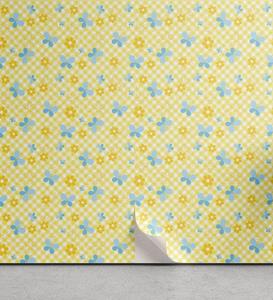 Abakuhaus Vinyltapete »selbstklebendes Wohnzimmer Küchenakzent«, Kariert Kinder Daisy Schmetterling