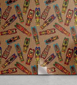 Abakuhaus Vinyltapete »selbstklebendes Wohnzimmer Küchenakzent«, afrikanisch Bakongo Masken Totem