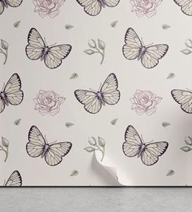 Abakuhaus Vinyltapete »selbstklebendes Wohnzimmer Küchenakzent«, Entomologie Schmetterlinge und Blüten