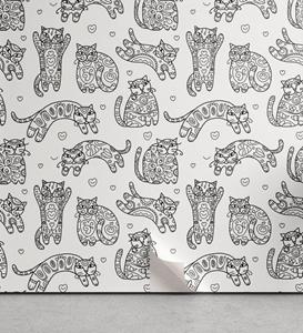 Abakuhaus Vinyltapete »selbstklebendes Wohnzimmer Küchenakzent«, Katzen Zier Kätzchen Kunst