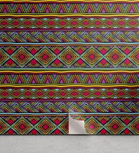 Abakuhaus Vinyltapete »selbstklebendes Wohnzimmer Küchenakzent«, afrikanisch geometrische Bunte