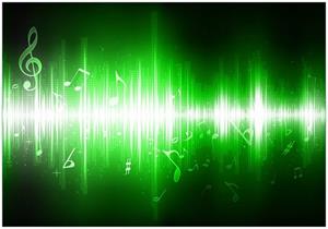 Wallario Vliestapete »Grüne Noten der Musik«, Seidenmatte Oberfläche, hochwertiger Digitaldruck, in verschiedenen Größen erhältlich