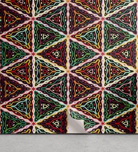 Abakuhaus Vinyltapete »selbstklebendes Wohnzimmer Küchenakzent«, afrikanisch Geometrisches Grunge-Mosaik