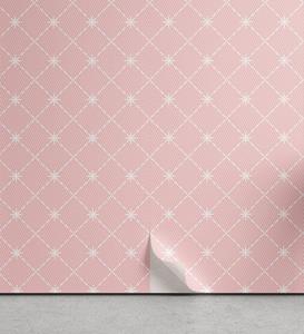 Abakuhaus Vinyltapete »selbstklebendes Wohnzimmer Küchenakzent«, erröten Rosa Gitter Verziert mit Sternen