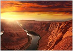 Wallario Vliestapete »Grand Canyon bei Sonnenuntergang«, Seidenmatte Oberfläche, hochwertiger Digitaldruck, in verschiedenen Größen erhältlich