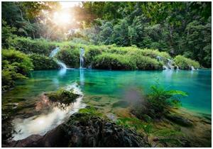 Wallario Vliestapete »Türkisgrüner See im Nationalpark in Guatemala«, Seidenmatte Oberfläche, hochwertiger Digitaldruck, in verschiedenen Größen erhältlich