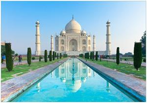 Wallario Vliestapete »Taj Mahal - Mausoleum in Indien«, Seidenmatte Oberfläche, hochwertiger Digitaldruck, in verschiedenen Größen erhältlich