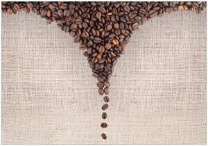 Wallario Vliestapete »Tasse mit Kaffeebohnen - Kaffeedesign«, Seidenmatte Oberfläche, hochwertiger Digitaldruck, in verschiedenen Größen erhältlich