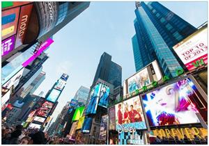 Wallario Vliestapete »Times Square in New York«, Seidenmatte Oberfläche, hochwertiger Digitaldruck, in verschiedenen Größen erhältlich