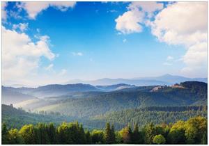 Wallario Vliestapete »Berglandschaft im Gebirge unter blauem Himmel«, Seidenmatte Oberfläche, hochwertiger Digitaldruck, in verschiedenen Größen erhältlich