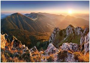 Wallario Vliestapete »Berglandschaft mit Sonnenuntergang in der Slowakei«, Seidenmatte Oberfläche, hochwertiger Digitaldruck, in verschiedenen Größen erhältlich