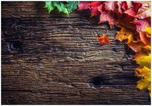 Wallario Vliestapete »Herbstblätter auf altem Holz«, Seidenmatte Oberfläche, hochwertiger Digitaldruck, in verschiedenen Größen erhältlich
