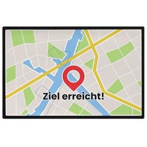 Trendation Fußmatte »Ziel Erreicht Fußmatte Geschenk Lustig Stadtkarte 60x40 Außen und Inne«, 