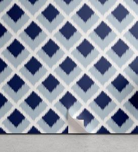 Abakuhaus Vinyltapete »selbstklebendes Wohnzimmer Küchenakzent«, Ethnisch Blau getönte Ikat Moderne