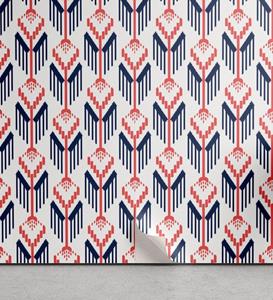 Abakuhaus Vinyltapete »selbstklebendes Wohnzimmer Küchenakzent«, Ethnisch Ikat inspirierte Streifen Motive