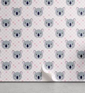 Abakuhaus Vinyltapete »selbstklebendes Wohnzimmer Küchenakzent«, Kinderzimmer Koala Gesichter und Polka Dots