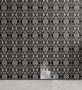 Abakuhaus Vinyltapete »selbstklebendes Wohnzimmer Küchenakzent«, Kohlengrau Rhombus Baroque Wie
