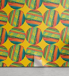 Abakuhaus Vinyltapete »selbstklebendes Wohnzimmer Küchenakzent«, afrikanisch Zusammenfassung Zier-Runde
