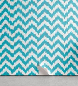 Abakuhaus Vinyltapete »selbstklebendes Wohnzimmer Küchenakzent«, Aqua Chevron Grungy Entwurf Zigzags