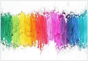 Wallario Vliestapete »Regenbogenstreifen auf weißem Hintergrund - Bunter Anstrich«, Seidenmatte Oberfläche, hochwertiger Digitaldruck, in verschiedenen Größen erh&aum
