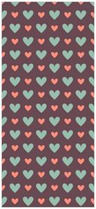 Wallario Türtapete »Muster mit Herzen in grün und rot«, glatt, ohne Struktur