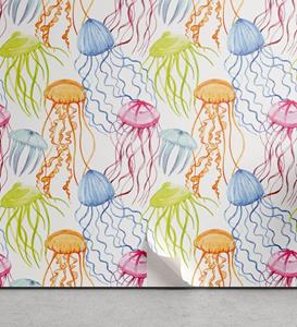 Abakuhaus Vinyltapete »selbstklebendes Wohnzimmer Küchenakzent«, Aqua Quallen Lebende Meeresorganismen