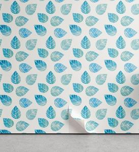 Abakuhaus Vinyltapete »selbstklebendes Wohnzimmer Küchenakzent«, Aquarell Gefallen Blaue Blätter