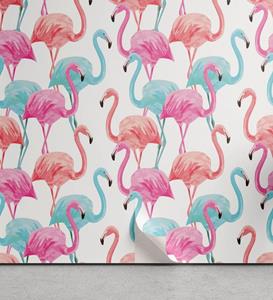 Abakuhaus Vinyltapete »selbstklebendes Wohnzimmer Küchenakzent«, Aquarell Hawaii Flamingos