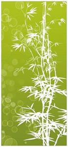 Wallario Türtapete »Bambusmuster grün-weiß«, glatt, ohne Struktur