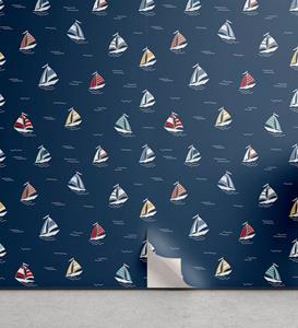 Abakuhaus Vinyltapete »selbstklebendes Wohnzimmer Küchenakzent«, maritim Minimal Bunte Segelboote