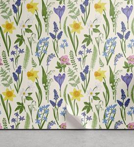 Abakuhaus Vinyltapete »selbstklebendes Wohnzimmer Küchenakzent«, Frühling Rural Meadow Garten-Blumen
