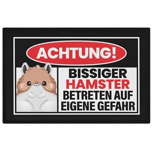 Trendation Fußmatte »Achtung Bissiger Hamster Fußmatte Geschenk Spruch 60x40 cm«, 