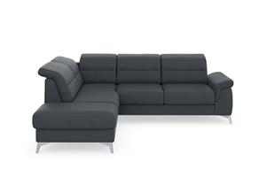 Sit&More Ecksofa Sinatra, mit Ottomane, optional mit Kopfteilverstellung und Armteilfunktion oder Kopfteilverstellung, Armteilfunktion, Bettfunktion und Stauraum, chromfarbene Metallfü&