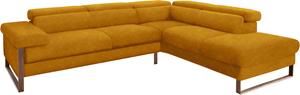 W.Schillig Ecksofa finn, German Design Award 2016, Fußgestell Nussbaum natur, Breite 281 cm