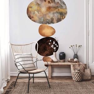 K&L WALL ART Fototapete »Große Fototapete XXL Art Deco Vliestapete Gold Natur Feng Shui Deko Steine«, Wohnzimmer Wandschutz modern