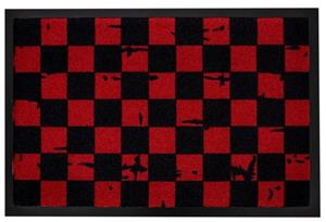 Mr. Ghorbani Fußmatte »Checkered Red 60 x 40 cm«, , Rechteckig, Höhe 3 mm