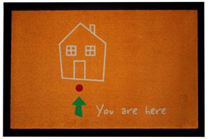 Mr. Ghorbani Fußmatte »You are Here Orange 60 x 40 cm«, , Rechteckig, Höhe 3 mm
