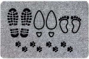Matches21 HOME & HOBBY Fußmatte »Fußmatte RIPS Nadelfilz Motiv Pfoten Fuß & Schuhabdrücke 40x60 cm«, , rechteckig, Höhe 5 mm