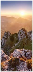 Wallario Türtapete »Berglandschaft mit Sonnenuntergang in der Slowakei«, glatt, ohne Struktur