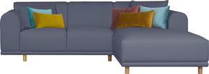 Andas Ecksofa Maroon, in skandinavischem Design, mit losen Kissen