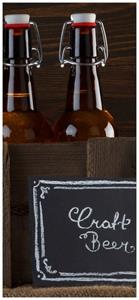 Wallario Türtapete »Biervarianten - Pils im Glas Flaschenbier Schild Craft Beer«, glatt, ohne Struktur