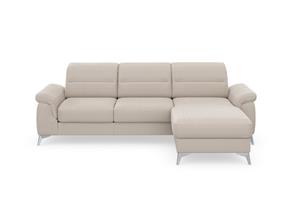 Sit&More Ecksofa Sinatra, mit Recamiere, optinal mit Kopfteilverstellung und Armteilfunktion oder Kopfteilverstellung, Armteilfunktion, Bettfunktion und Bettkasten, chromfarbene Metallfü