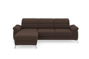 Sit&More Ecksofa Sinatra, mit Recamiere, optinal mit Kopfteilverstellung und Armteilfunktion oder Kopfteilverstellung, Armteilfunktion, Bettfunktion und Bettkasten, chromfarbene Metallfü